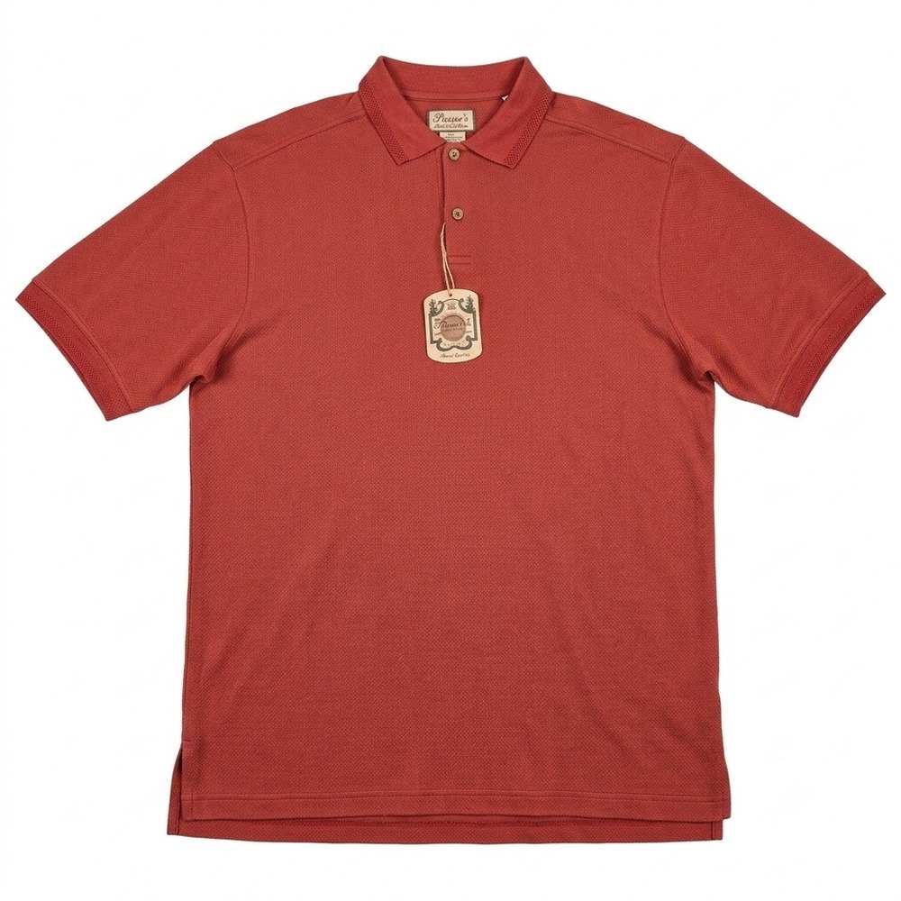 NWT Pussers Island Reserve Polo Shirt Mens Large Silk Cotton Red Cherrystone